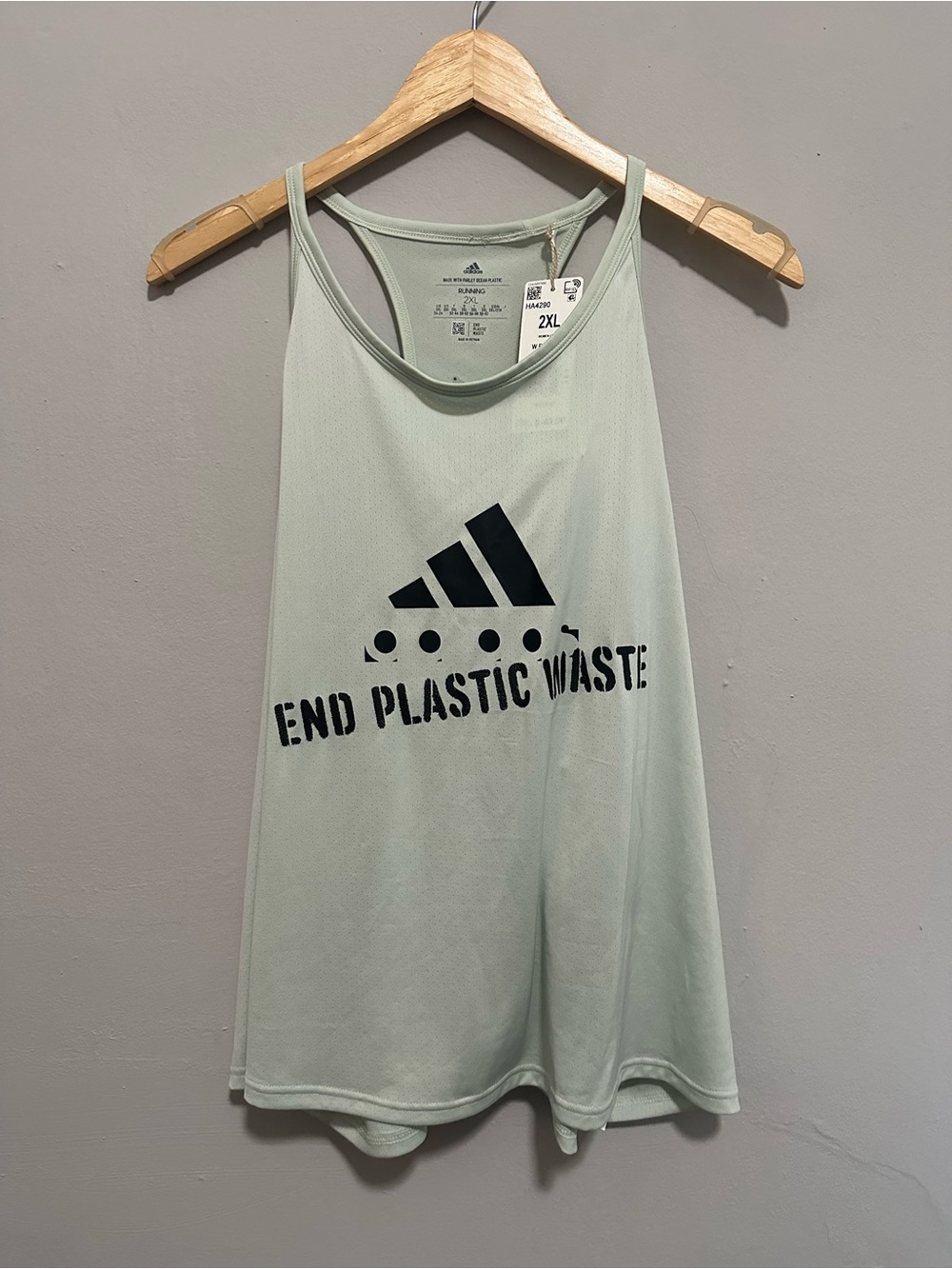 adidas Mint Green 'End Plastic Waste' Racerback Tank